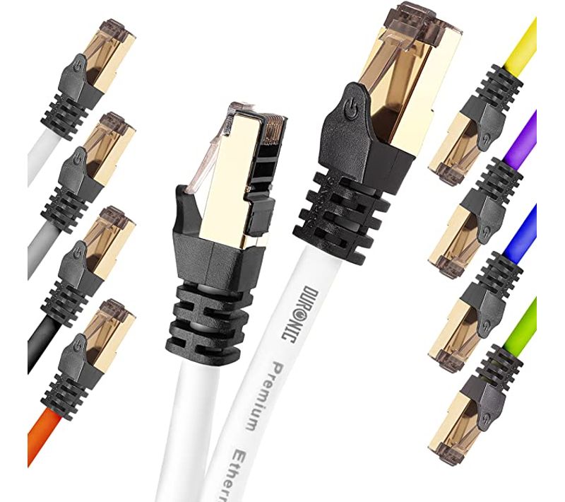 Cat8 We Câble Ethernet Blanc 0,5 M Bande Passante 2ghz Transmission Des Données 40 Gigabits