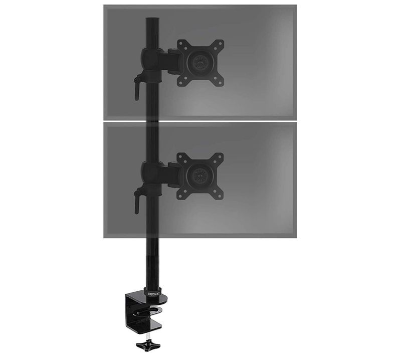 Dm35v2x1 Support Vertical Double Deux écrans Pour Bureau À Pince - Potence 80 Cm - Vesa 75/100