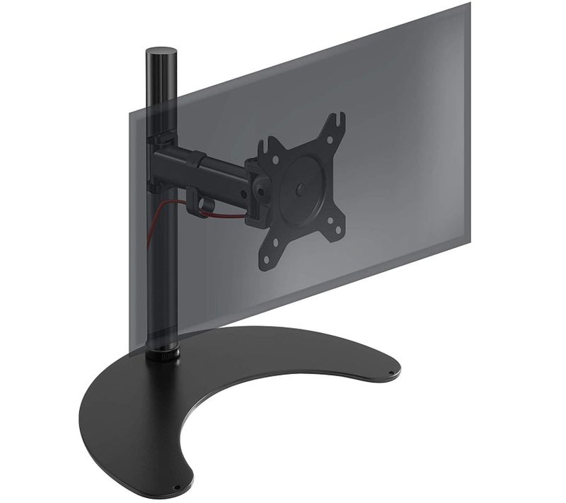 Support écran Dm25d1 Pour Bureau Sur Socle - Hauteur Ajustable - Inclinable - Vesa 75 / 100