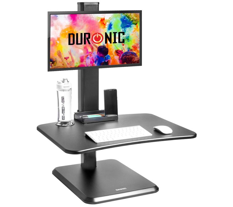 Station De Travail Dm05d14 Assis-debout 65 Cm Avec Support D'écran Incorporé Hauteur Ajustable