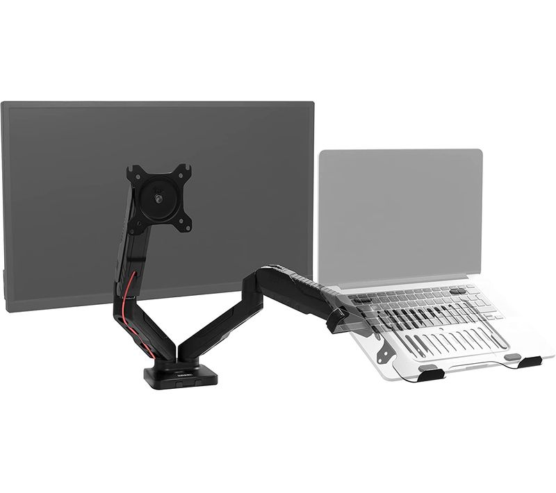Dmdcl1x1 Support écran Pour Bureau à Pince Avec Support Ordinateur Portable - Mécanisme à Gaz