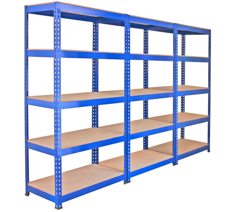 Monster Racking - 3 Rayonnages Q-rax Bleus 90cm X 50cm X 182cm