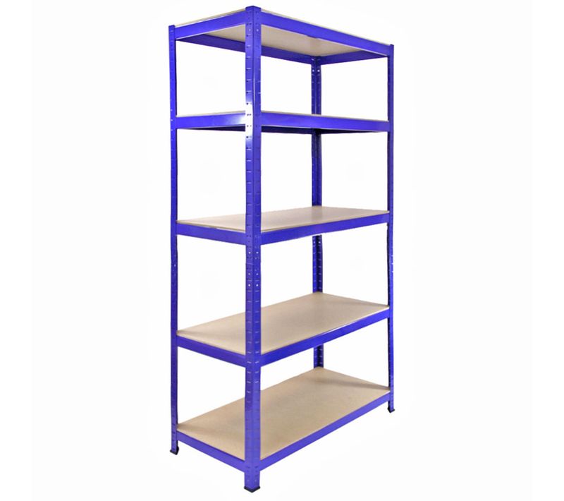 Rayonnage T-rax Bleu En Acier Robuste À 5 Niveaux Pour Garage