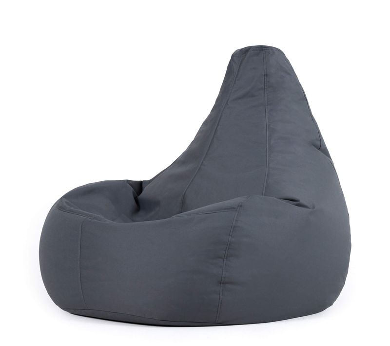 Pouf Icon Inclinable à Dossier Haut Intérieur Extérieur, Salon, Jardin, Gris Anthracite, 84 X 84cm