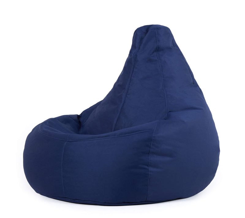 Pouf Icon Inclinable à Dossier Haut Intérieur Extérieur, Salon, Jardin, Bleu Marine, 84 X 84cm