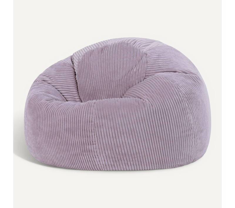 Pouf Poire Classique Kingston En Velours Côtelé Violet Lavande 85x85x50cm