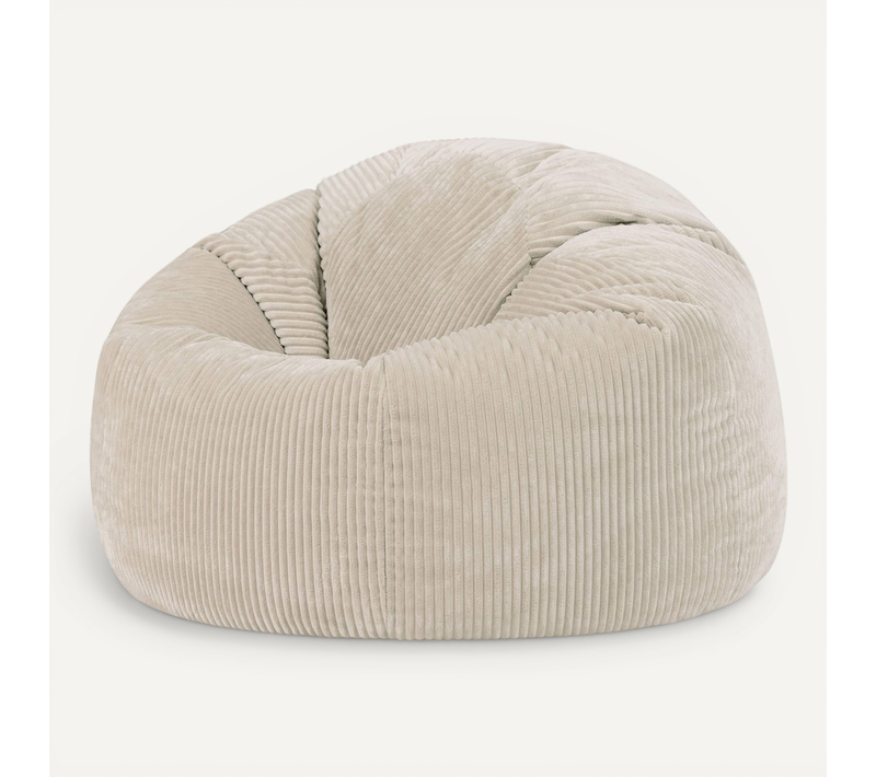 Pouf Poire Classique Kingston En Velours Côtelé Beige 85x85x50cm