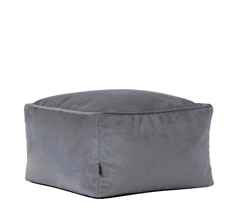 Repose-pieds Amara Carré Velours Gris Anthracite, Salon, 40 X 40cm