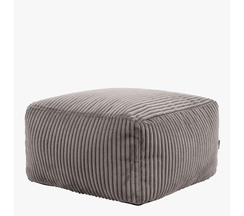 Repose-pieds Theo Carré Velours Côtelé Gris Anthracite, Salon, 40 X 40cm