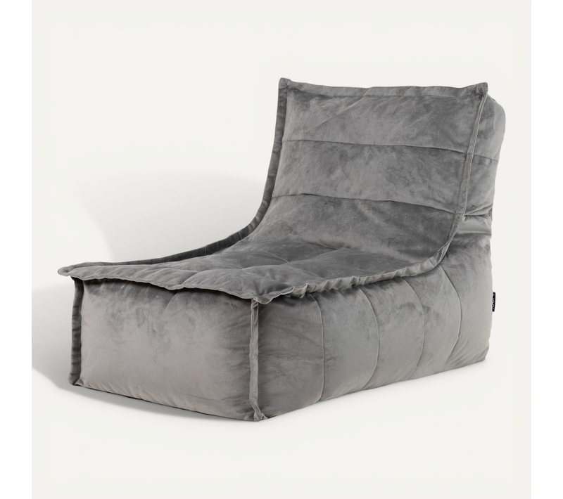 Pouf Chauffeuse Dolce En Velours Doux Gris Anthracite 75 X 96 X 75 Cm