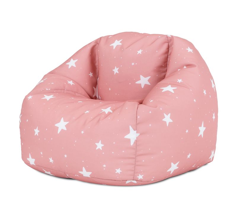 Pouf Fauteuil Poire Enfant Étoile Rose Pastel, Chambre, Salon, Jardin 55 X 53cm