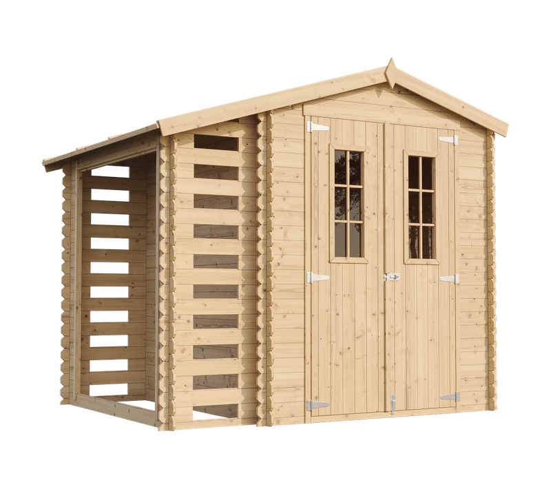 M386c+m386g - Abri De Jardin-abri Bois De Chauffage En Bois 4,33 M2 - Avec Sol Imprégné