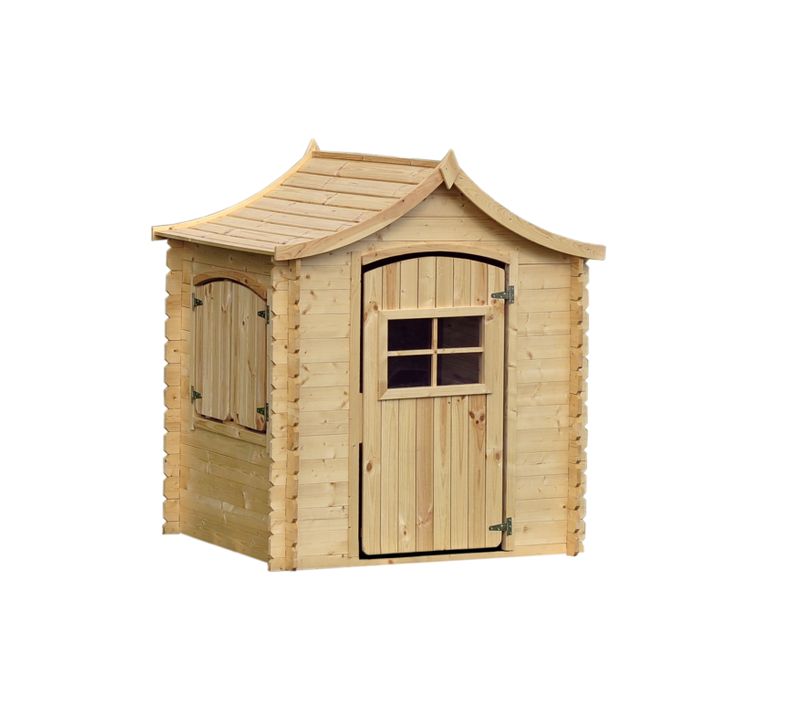 M550 Maison En Bois Pour Enfants Avec Plancher -  112x146xh152cm/1.1m2