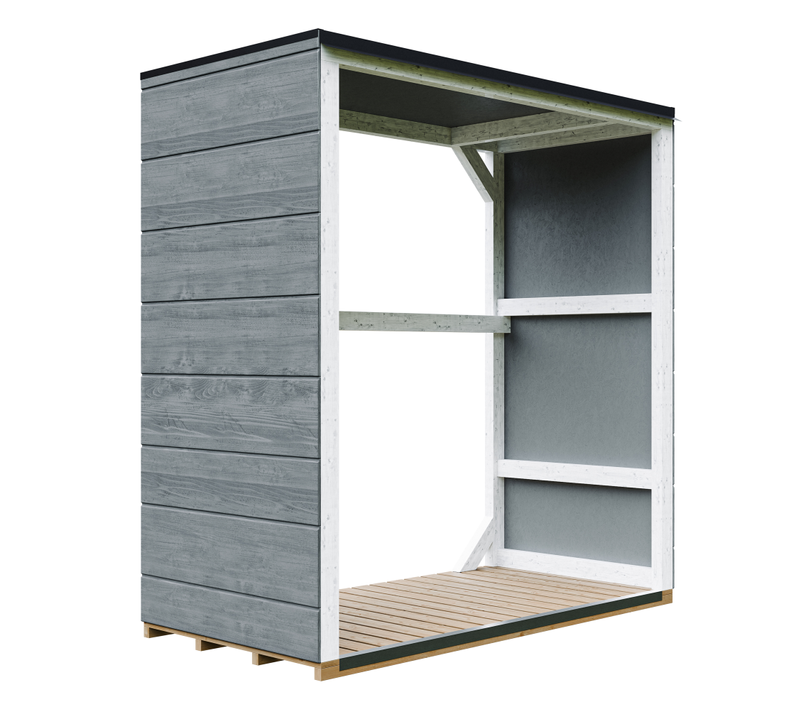 M980-1-cavern Steel Abri à Bûches Extérieur 1,14 M² - 75 X 153 X H159 Cm