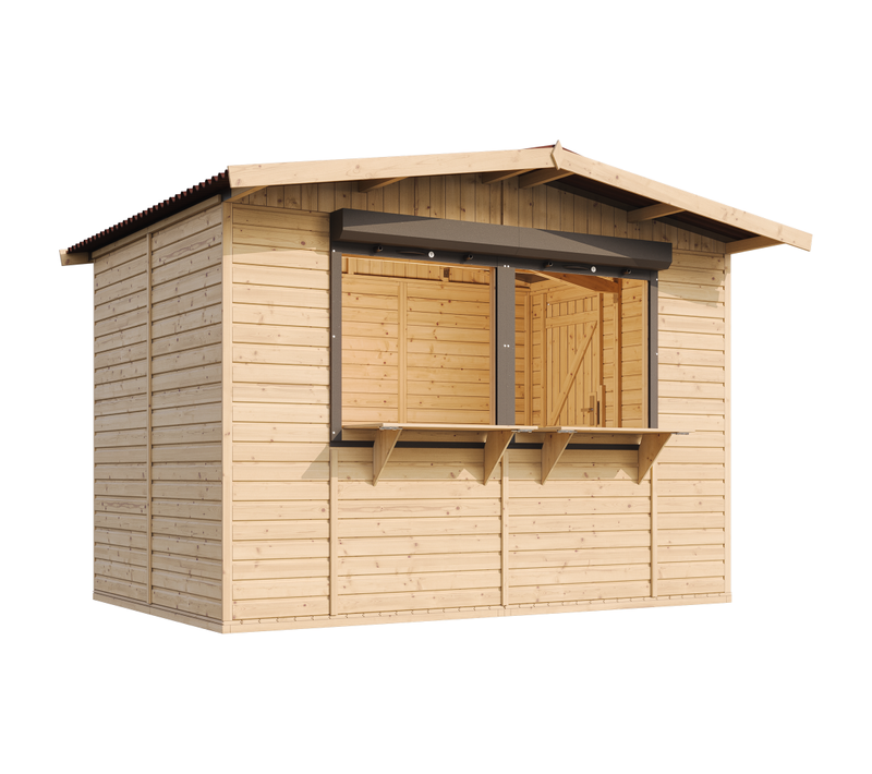 M150z Maison De Jardin En Bois, Étal De Marché En Bois 263 X 336 Cm / 6 M2