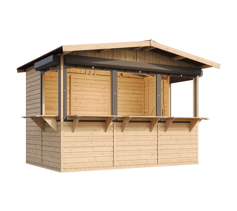 M150bz Maison De Jardin En Bois, Étal De Marché En Bois 263 X 336 Cm / 6 M²
