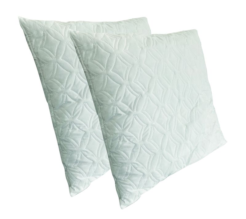 Lot De 2 Oreillers Fermes 60x60cm à Flocon Mémoire De Forme, Coussin Carré Promolinge
