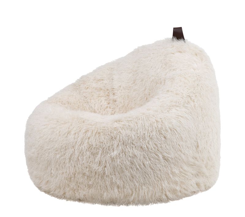 Pouf Cocoon Fausse Fourrure Beige Natural, Chambre, Salon, 87 X 95cm