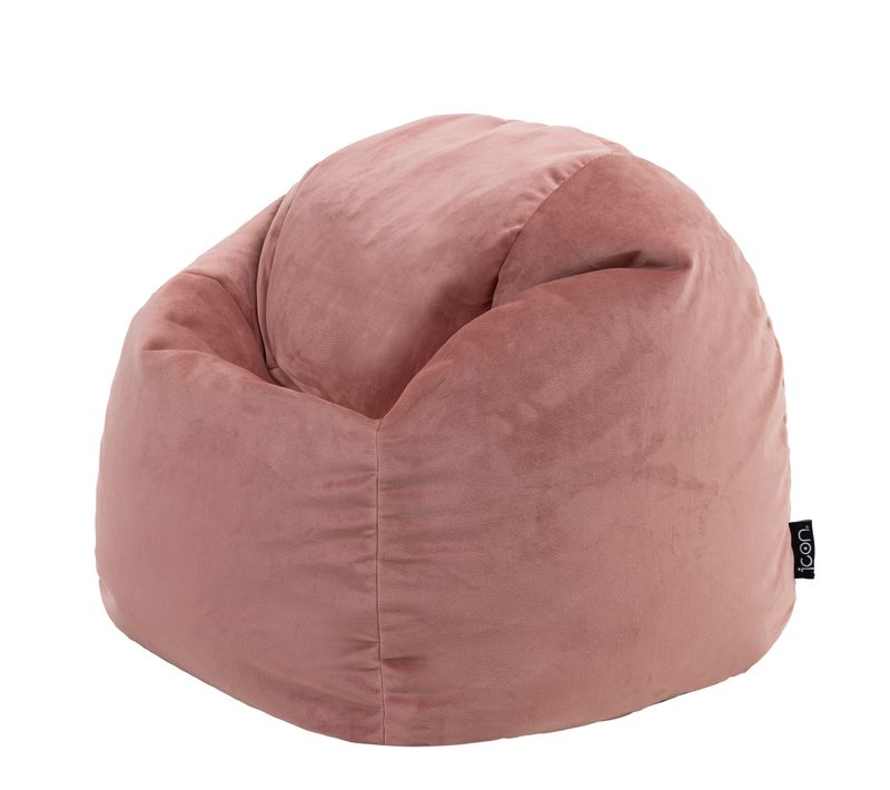Pouf Fauteuil Poire Enfant Velours Doux Rose, Chambre, Salon, Jardin 55 X 53cm