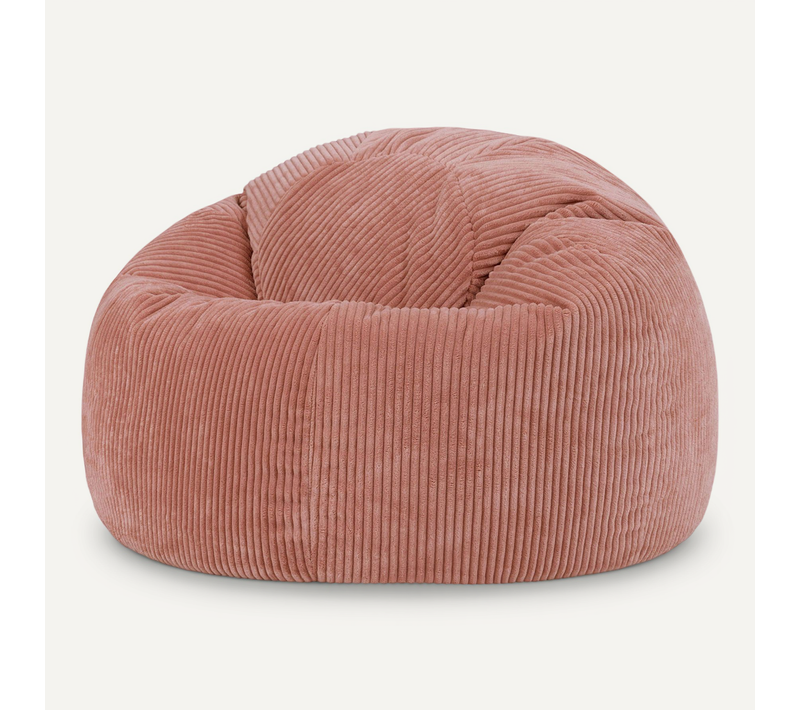 Pouf Poire Classique Kingston En Velours Côtelé Rose 85x85x50cm