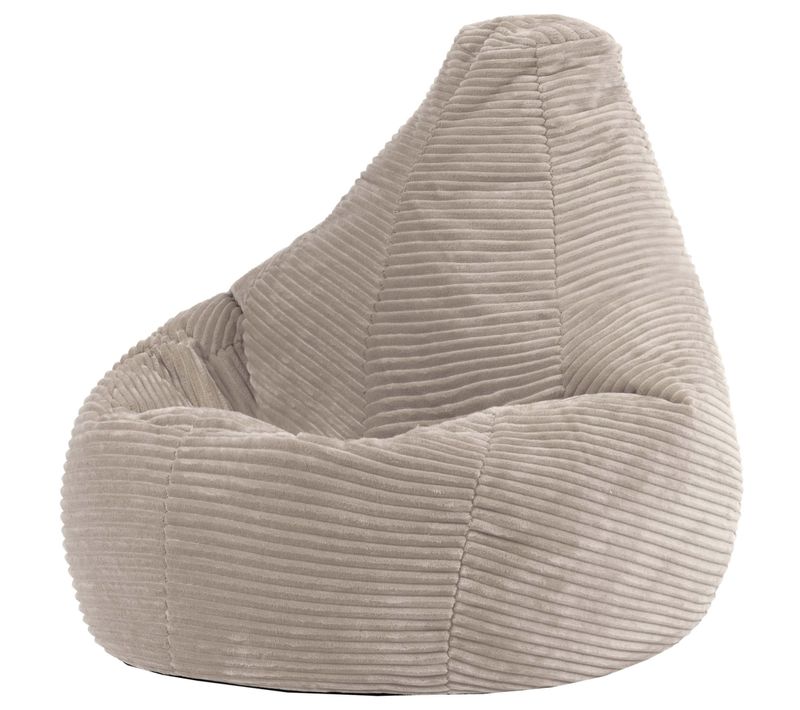 Pouf Poire Enfant Dalton Inclinable Velours Côtelé Beige Galet, 69x65x59cm