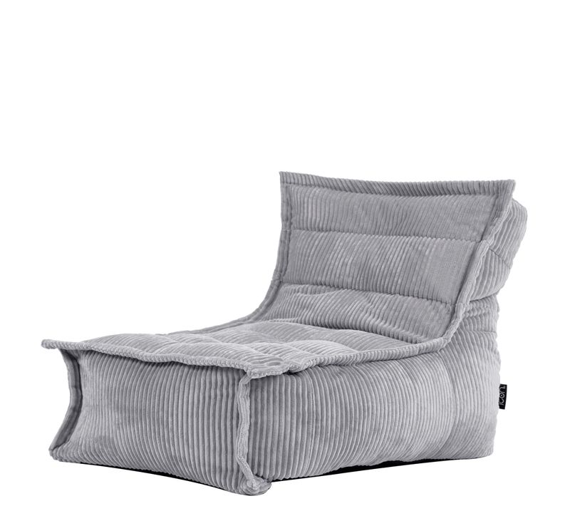 Pouf Poire Chauffeuse Enfant Dolce En Velours Côtelé Gris Clair 85x69x57cm