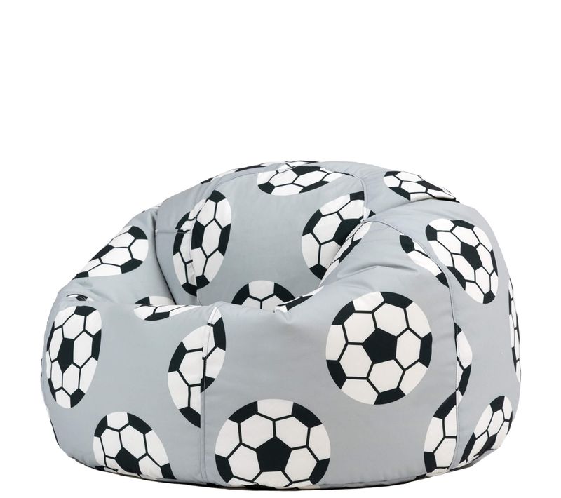Pouf Poire Enfant Classique Large Kingston Intérieur Extérieur à Imprimé Football 80x80x45cm