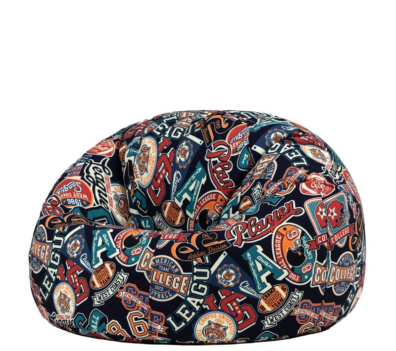 Pouf Poire Enfant Classique Large Kingston Intérieur Extérieur à Imprimé Sport Américain 80x80x45cm