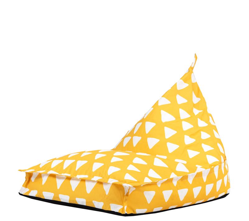 Pouf Poire Chauffeuse Enfant Dolce Intérieur Extérieur à Imprimé Triangle Jaune 102x72x66cm
