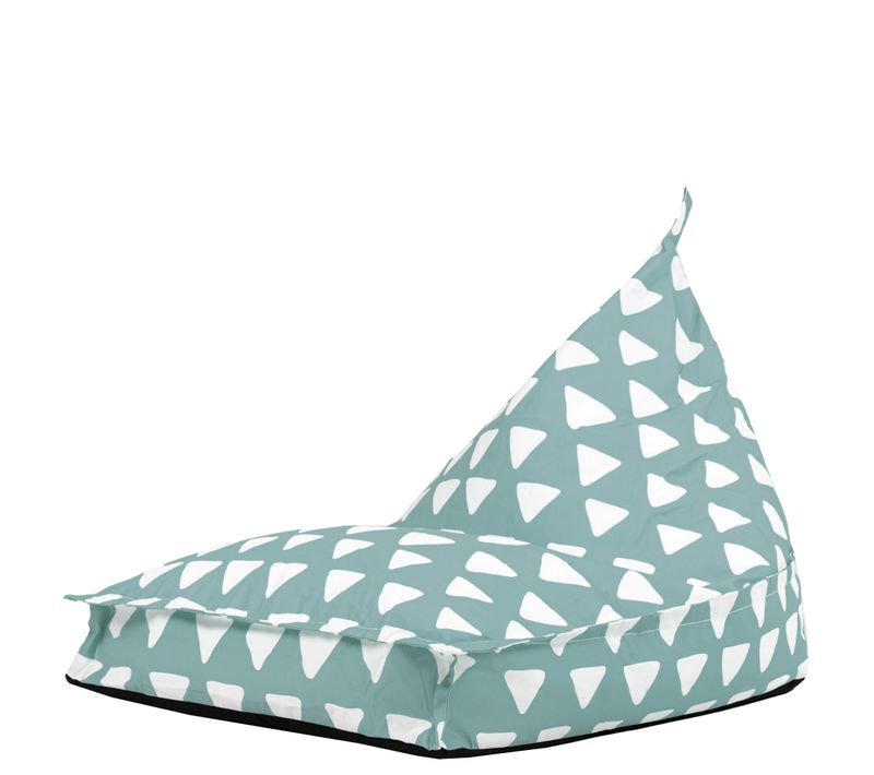 Pouf Poire Chauffeuse Enfant Dolce Intérieur Extérieur à Imprimé Triangle Vert Sauge 102x72x66cm