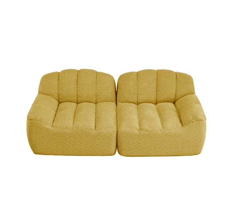 Canapé Modulable 2 Places Sans Structure-coussins D'assise Profonds-aucun Montage Requis-jaune