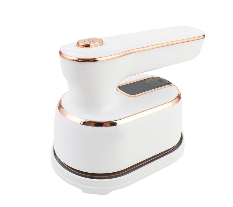 Mini Fer à Repasser Vapeur Portable Pliable 220v Semelle Titane, Abs Blanc