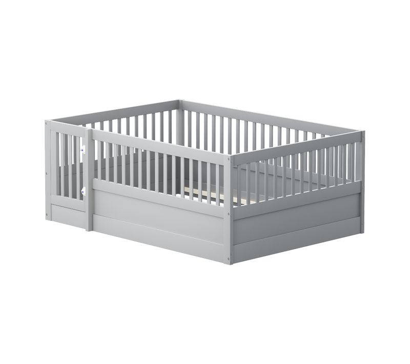Parc Bébé 140 X 200cm Avec 1 Porte Gris