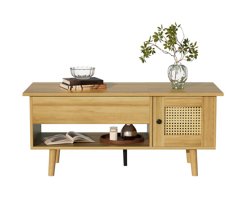 Table Basse Avec 2 Portes Et Bureau Relevable