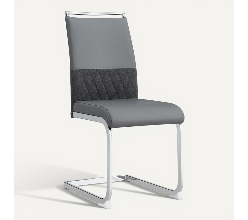 Lot De 4 Chaise De Cuisine Chaises De Salle à Manger - Pu Gris