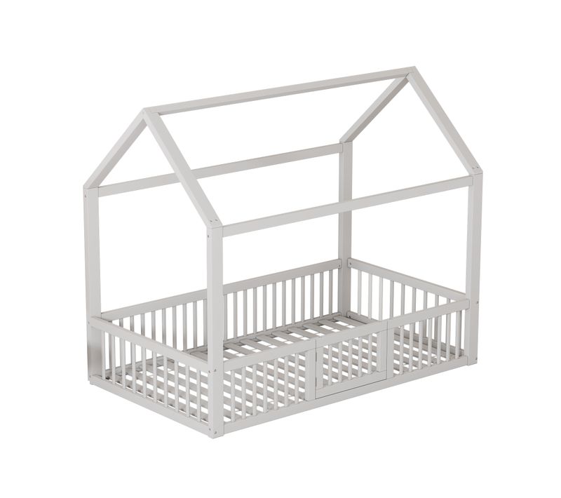 Lit Cabane 90x200cm Avec 1 Porte Balnc