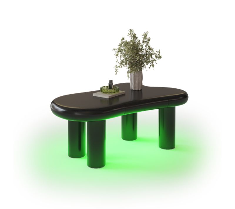 Table Basse En Mdf - Table à Café Avec Éclairage LED - Table De Salon Avec Tiroir - Scandinave