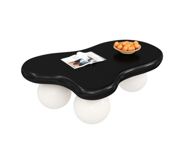 Table Basse En Forme De Nuage- Table à Café Avec Éclairage LED - Design à Pieds Ronds - Scandinave