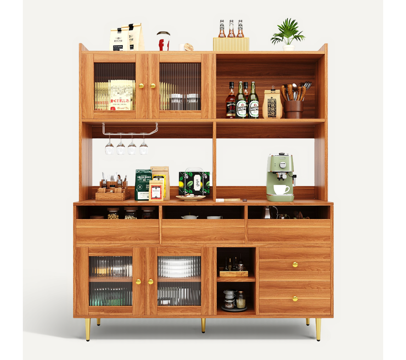 Buffet De Cuisine Multifonctionnelle - Avec Porte Vitrée Changhong-buffet Haut De Cuisine-en Bois