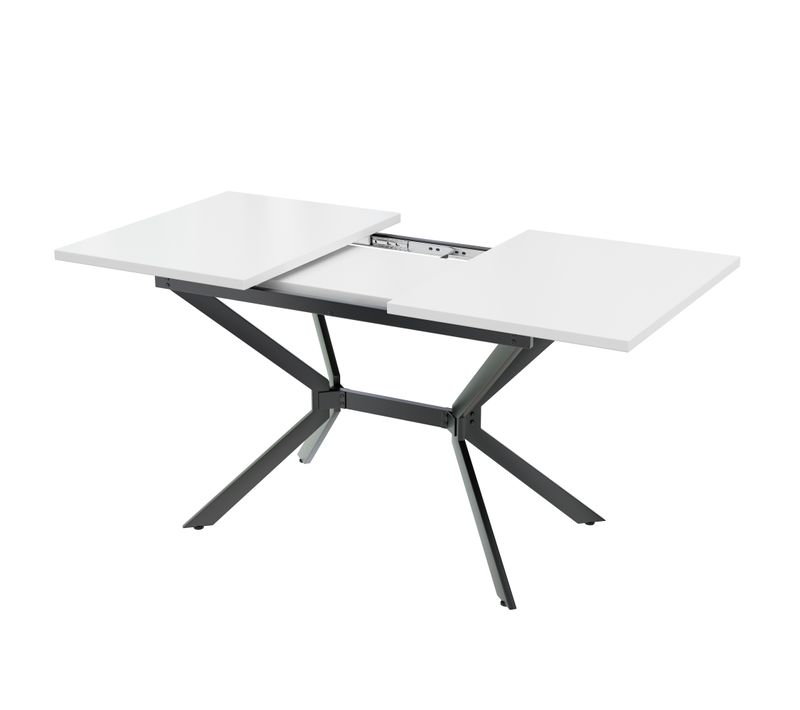 Table à Manger Extensible Blanche 120/160x80cm-table à Manger Rectangulaire Blanche-6 Personnes