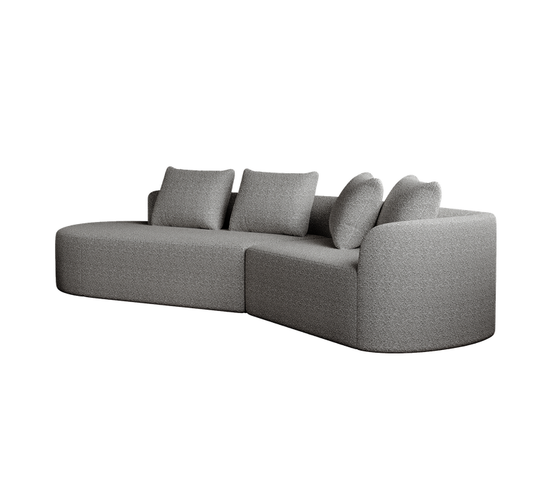 Canapé Modulable - 4 Coussins Décoratifs - Gris Clair