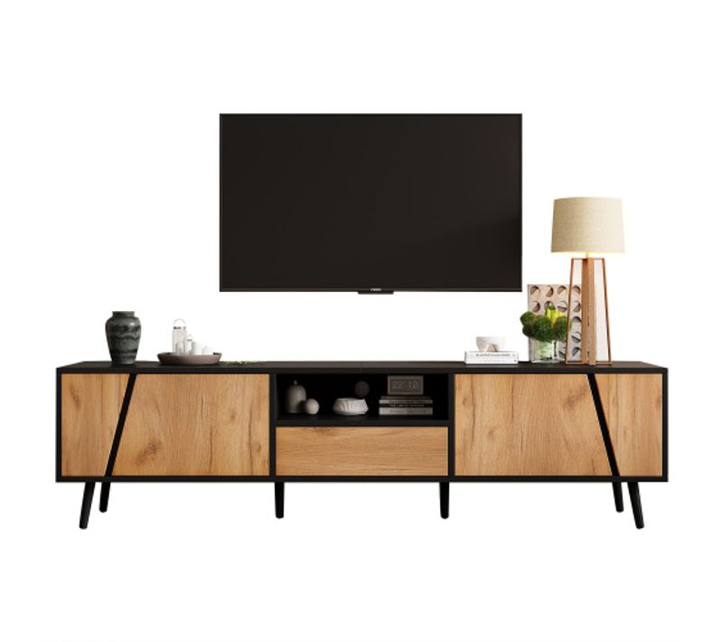 Meuble TV 180cm-meubles De Salon-tv 75 Pouces-en Bois Massif