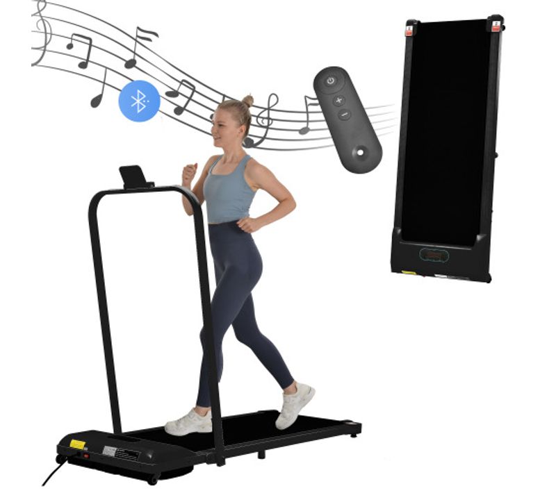 Tapis De Course 2 En 1- Vitesse 1-6 Km/h-facile à Plier-pour La Maison Et Le Bureau-noir