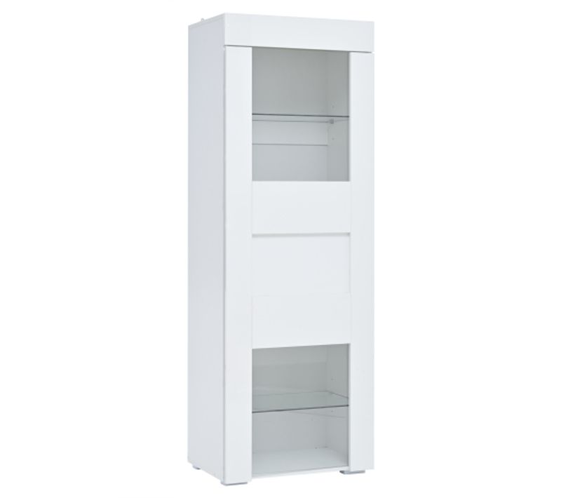 Vitrine En Acrylique-meuble De Rangement Brillant Avec Éclairage LED-buffet Haut-salon-blanc