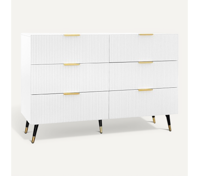 Commode Avec 6 Tiroirs - Blanc