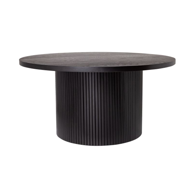 Table Basse Moderne-fini Bois-gain De Place Et Assemblage Facile-rond-chêne-noir