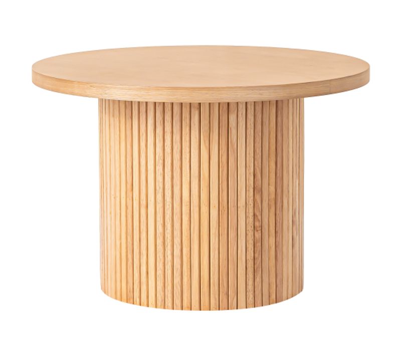 Table Basse Moderne-fini Bois-gain De Place Et Assemblage Facile-rond-chêne-naturel