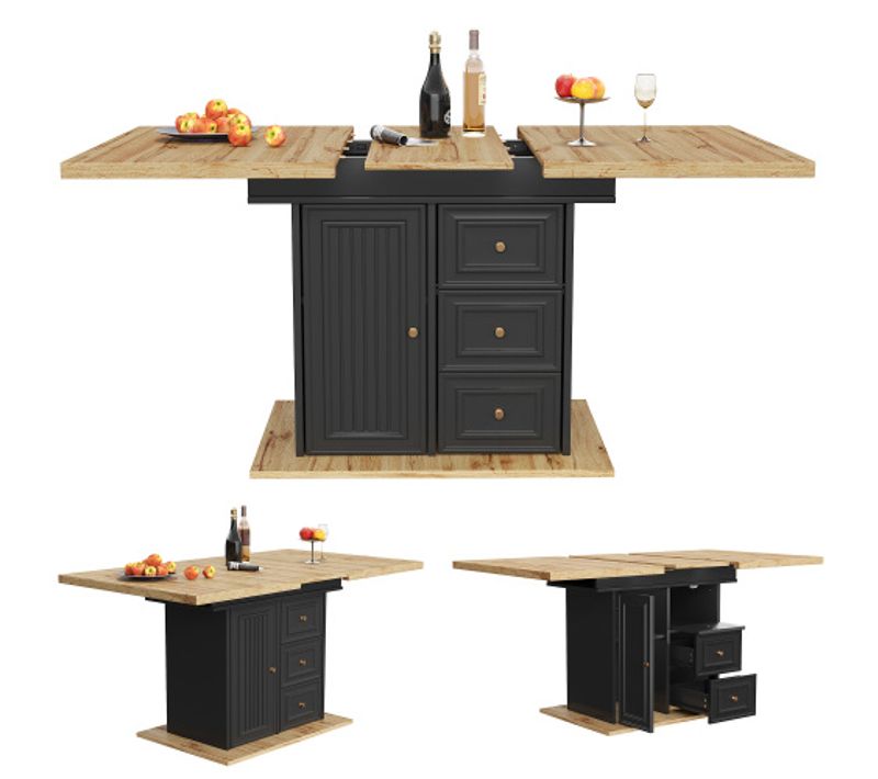 Table De Salle à Manger Extensible-pour 6 Personnes-longueur Extensible Jusqu'à 140 Cm-noir