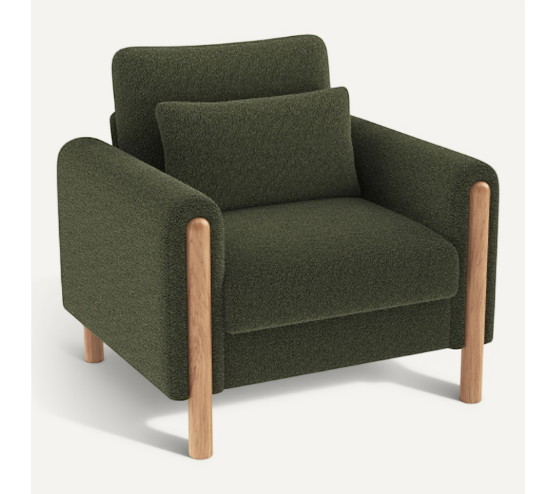 Fauteuil Moderne-fauteuil Individuel Confortable Avec Revêtement Doux-vert