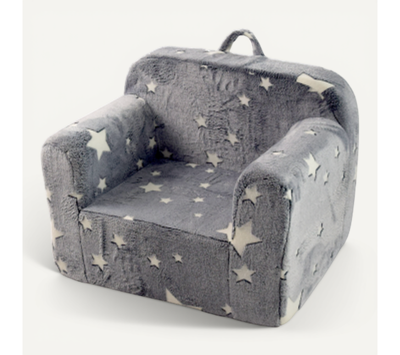 Fauteuil Enfant-avec Poignée De Transport Et Poches Latérales-gris